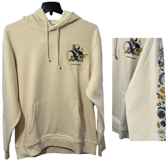Scotch & Soda Other - NWT Men’s Scotch & Soda Cream Hoodie with Embroidered Sleeves in Size L